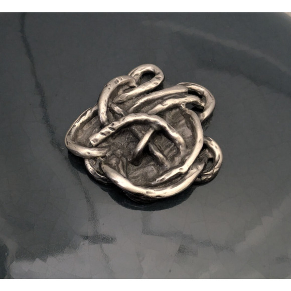 Marioni Italy Gray Lidded Ceramic Dish Knot Abstract Detail Brutalist MCM Modern - Picture 9 of 9